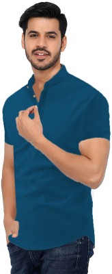 Vida Loca Men Solid Casual Light Blue Shirt