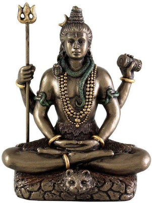 kakajiji Handicraft Cold Cast bronze Lord Shiva Statue for Home decor I god idols for home temple I home temple decoration items I god idols for car dashboard I shiva statue I shiv ji murti I bronze god idols Decorative Showpiece  -  9 cm(Bronze, Gold) kakajiji Handicraft Cold Cast bronze Lord Shiva Statue for Home decor I god idols for home temple I home temple decoration items I god idols for car dashboard I shiva statue I shiv ji murti I bronze god idols Decorative Showpiece  -  9 cm(Bronze, Gold)