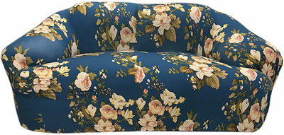 HOUSE OF QUIRK Polyester 3 Seater Sofa Floral Cover(Pack of 1 Blue Flower)