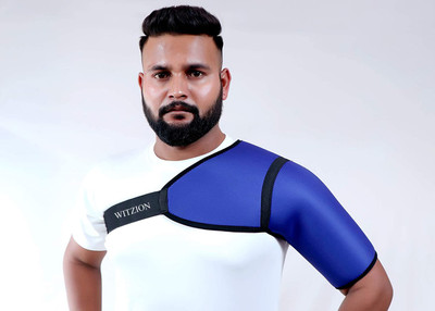 Witzion Shoulder Support Adjustable Brace Support Posture Pad Joint Pain Relief Belt- Left Posture Corrector(Blue, Black)