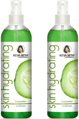 KEYA SETH AROMATHERAPY Skin Hydrating Cucumber Toner-Anti Pigmentation, Soothes, Sunburn Treats Open Pores, Control Excess Oil with Cucumber Extract for Sensitive Skin ( 200ml X 2) Men & Women(400 ml)