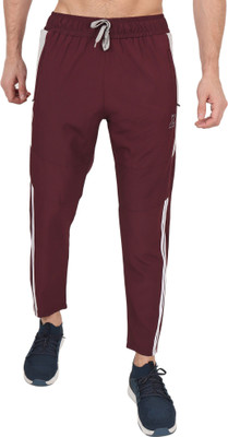 Xohy Solid Men Maroon Track Pants