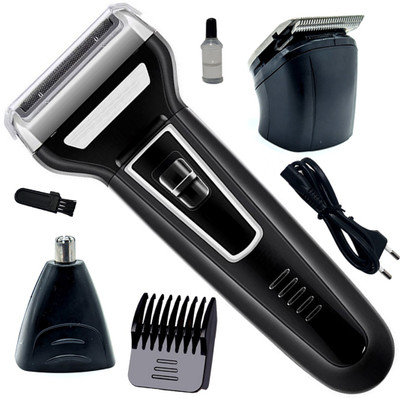 ghc 3in1 Waterproof Rechargeable Professional Nose & Fully Waterproof Grooming Kit 120 min  Runtime 3 Length Settings(Multicolor)
