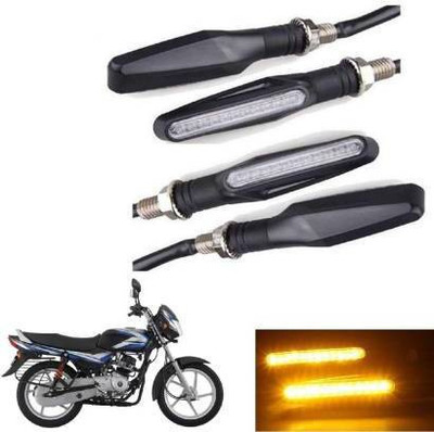 PECULIAR ZONE Front, Rear LED Indicator Light for Bajaj CT 100, Universal For Bike(Yellow)