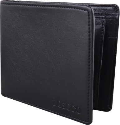 loscco Men Formal Black Artificial Leather Wallet(6 Card Slots)