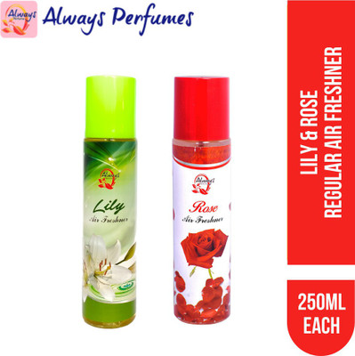 Always Lilly Spray Lily & Rose Regular Air Freshner 250ML Each (Pack of 2)(2 x 250 ml)