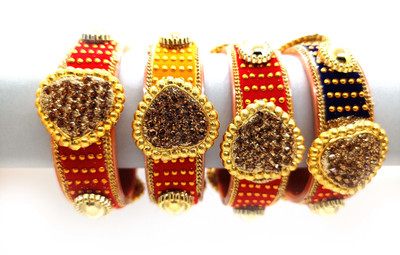 Soniaa Creation Alloy Zircon Kada(Pack of 4)