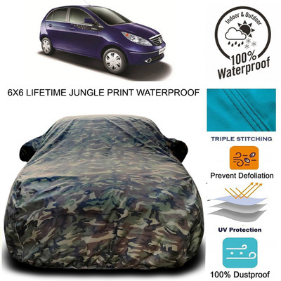 Gavya Car Cover For Tata Vista Tech (With Mirror Pockets)(Green)