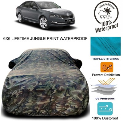 Gavya Car Cover For Skoda New Octavia (With Mirror Pockets)(Green)