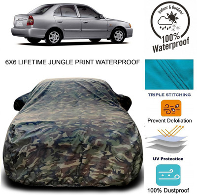 Gavya Car Cover For Hyundai Accent Viva (With Mirror Pockets)(Green)