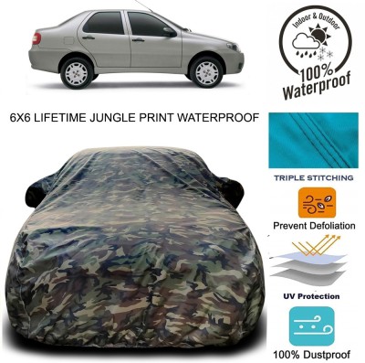 Gavya Car Cover For Fiat Sienna (With Mirror Pockets)(Green)