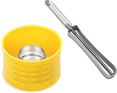 Ghelonadi Stainless Steel Corn Stripper with Vegetables and Fruits Peeler Combo Set Corn Peeler Corn Cutter for Home and Kitchen Vegetable & Fruit Grater & Slicer(2-Pieces Kitchen Tools Combo Set)
