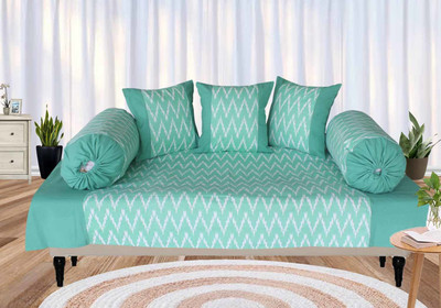 Dekor World Cotton Abstract Diwan Set(Blue)