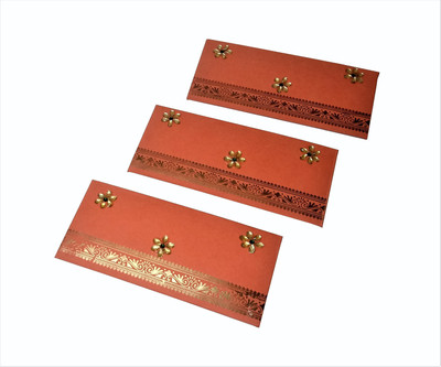 India Pride Envelops Pack of 25 Designer Embellished with Stones and Crystals / Shagun /Cash/ Lifafa for Birthday Wedding Envelopes(Pack of 25 Red)