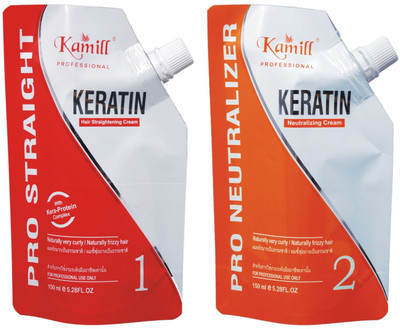 Kamill Keratin Straightening Kit 300 ML (2 Items in Set - 150 ML Pro Straight and 150 ML Pro Neutralizer)(300 ml)