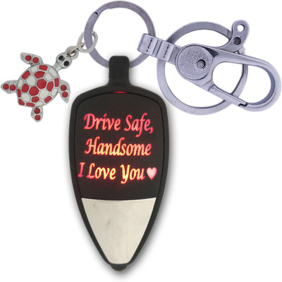 HANDSOME ISK Drive Safe Handsome Push Button On/Off Light I Love You Multi color Love Light with Push Button Locking hock along with attractive Turtle Key Chain