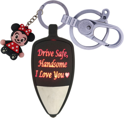 HANDSOME ISK Drive Safe Handsome Push Button On/Off Light I Love You Multi color Love Light with Push Button Locking hock along with attractive Mini Mouse Key Chain