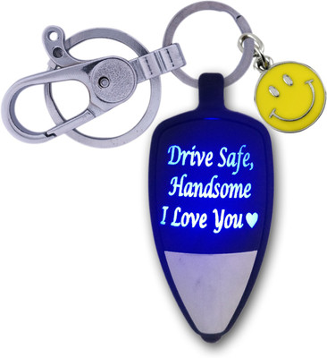 SHOKY LOOKS Drive Safe Handsome I Love You Multi color Love Light with Stylish Locking Lock with Smiley Smile Style also a Perfect Gift to Your Loved One like Son/Boyfriend/friend/husband or any Special One as a gifted Key Chain