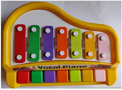 Veryke 2 n 1 Musical Melody Xylophone And Piano Keyboard 7 Switch Non Battery Operated.(Yellow)