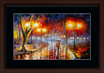 Masstone City View Modern Art UV Coated Matt textured Framed Digital Reprint 14 inch x 20 inch Painting(With Frame)