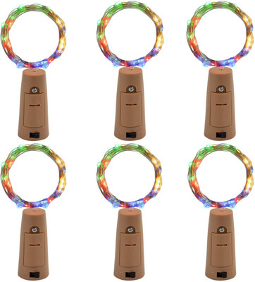 MANSAA 20 LEDs 2.01 m Multicolor Steady String Rice Lights(Pack of 6)