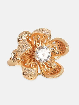 Chandra Copper Cubic Zirconia Gold Plated Ring
