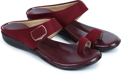 SOEKN Women Flats(Maroon , 5)