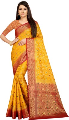 Divastri Woven Banarasi Pure Silk, Jacquard Saree(Yellow)