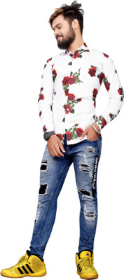 ASHRAFI Men Floral Print Party Multicolor Shirt
