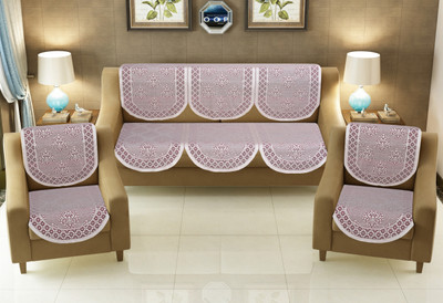 Flipkart SmartBuy Cotton 3+2 Seater Sofa Damask Cover(Pack of 6 Maroon)