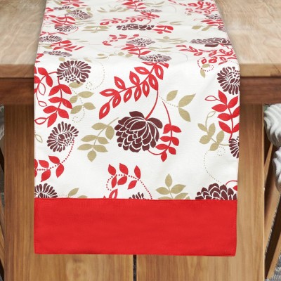 Dekor World Red 240 cm Table Runner(Cotton)