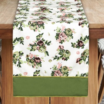 Dekor World Green 180 cm Table Runner(Cotton)