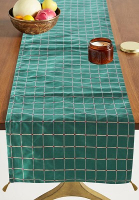 Dekor World Green 120 cm Table Runner(Polyester)