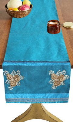 Dekor World Blue 120 cm Table Runner(Polyester)