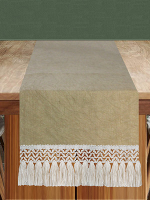 Dekor World Beige 120 cm Table Runner(Cotton)
