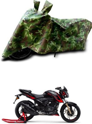 RONISH Waterproof Two Wheeler Cover for TVS(Apache RTR 200 Fi E100, Green)