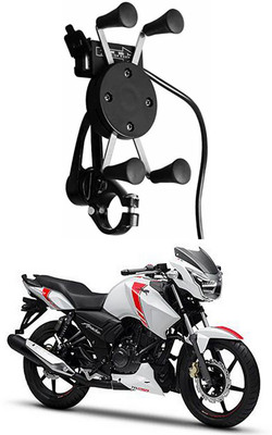 Enfield Works X-Grip Mobile Holder With USB Charger For Bike EW-1872 Bike Mobile Holder(Black)