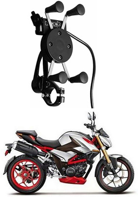 Enfield Works X-Grip Mobile Holder With USB Charger For Bike EW-3034 Bike Mobile Holder(Black)