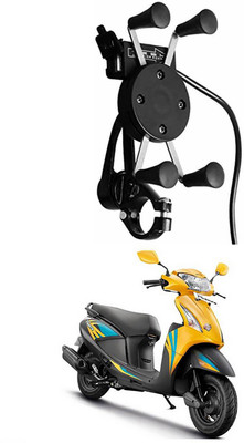 Enfield Works X-Grip Mobile Holder With USB Charger For Bike EW-2920 Bike Mobile Holder(Black)