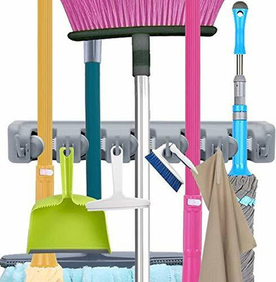 SEASPIRIT Grey Plastic Broom Holder(5 Holders)