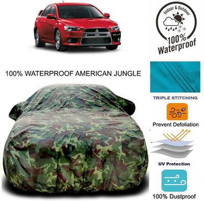 Gavya Car Cover For Mitsubishi Lancer (With Mirror Pockets)(Brown, Green)