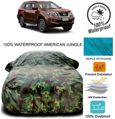 Gavya Car Cover For Nissan Terra (With Mirror Pockets)(Brown, Green)
