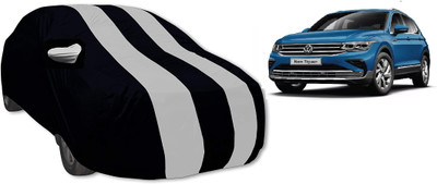 Auto Hub Car Cover For Volkswagen Tiguan (With Mirror Pockets)(Black, Silver, For 2021 Models)