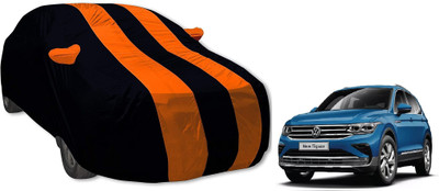 Auto Hub Car Cover For Volkswagen Tiguan (With Mirror Pockets)(Black, Orange, For 2021 Models)