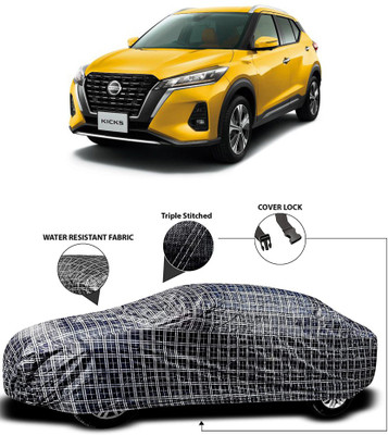 APNEK Car Cover For Nissan Kicks (With Mirror Pockets)(White, Black)