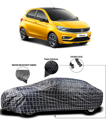 APNEK Car Cover For Tata Tiago Facelift (With Mirror Pockets)(White, Black)