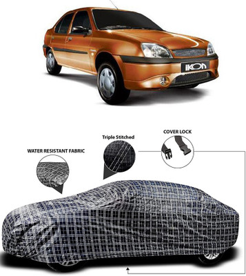 ProRox Car Cover For Ford Ikon (With Mirror Pockets)(White, Black)