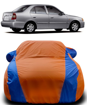 ProRox Car Cover For Hyundai Accent Viva (With Mirror Pockets)(Orange, Blue)