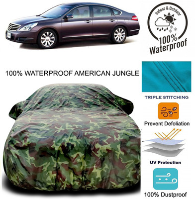 Gavya Car Cover For Nissan Teana (With Mirror Pockets)(Brown, Green)