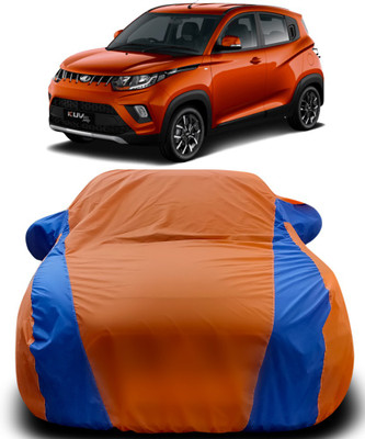 APNEK Car Cover For Mahindra E-KUV100 (With Mirror Pockets)(Orange, Blue)